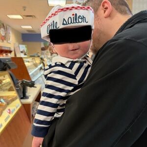 Striped Baby Boy Sailor Outfit w/ Hat